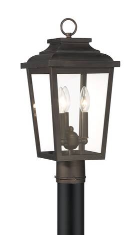 72176-189-c The Great Outdoors 72176-c Irvington Manor 3 Light 18 Inch Tall Post - Bronze 72176-189-c The Great Outdoors 72176-c Irvington Manor 3 Light 18 Inch Tall Post - Bronze