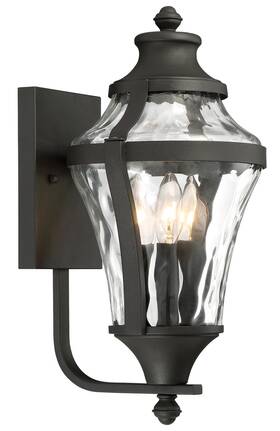 72562-66 The Great Outdoors Libre 3 Light 17 Inch Tall Outdoor Wall - Black