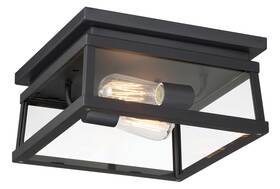 73217-66a The Great Outdoors 73217 Isla Vista 2 Light 12 Inch W Flush Mount - Coal