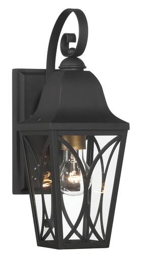 73351-757 The Great Outdoors 73351 Cardigan 15 Inch Tall Outdoor Wall Sconce - Sand Coal Black