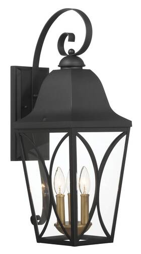 73353-757 The Great Outdoors 73353 Cardigan 3 Light 24 Inch Tall Outdoor Wall - Sand Coal