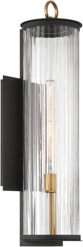 79002-734 The Great Outdoors 79002 Cara 28 Inch Tall Outdoor Wall Sconce - Dark Matte Black /