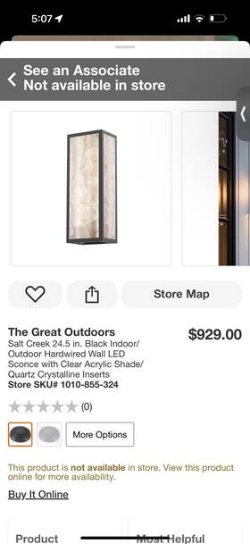 8172-66a-l The Great Outdoors 8172-l Salt Creek 24 Inch Tall Led Outdoor Wall - Coal