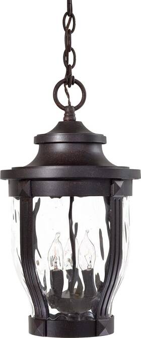 8764-166 The Great Outdoors Merrimack Chain Lantern 3-light 180 Watts 10 Inch X 18