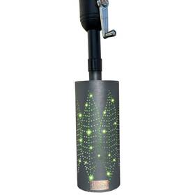 The Savannah Planter 705353250866 5 Inch L X W 12 H Black Metal Leaves Umbrella Post Lantern