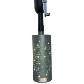 The Savannah Planter 744759295699 5 Inch L X W 12 H Black Metal Leaves Umbrella Post Lantern