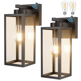 Tipace 757842031906 2 Pack Outdoor Wall Lantern With Dusk To Dawn Sensor Matte Black Exte