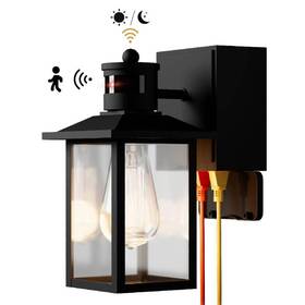 Hgb291d02-bd062 Tivleed 10.83 Inch Black Motion Sensing Dusk To Dawn Outdoor Hardwired Wall Scone