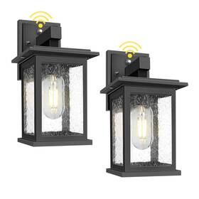 9121-bk Tobusa 2-pack Dusk To Dawn Outdoor Wall Lights Exterior Lanterns With Se