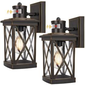 A122-bg Tobusa 2-pack Motion Sensor Outdoor Wall Lanterns Waterproof Oil Rubbed Bronze Exte
