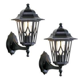 Tosalhql 725538101295 Aluminum Clear Glass Black Outdoor Wall Lanternwaterproof Porch Lights Patio Ga