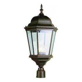51001-bc Trans Globe 51001 Bc Three Light Black Copper Clear Beveled Glass Post
