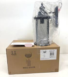 40741-bk Trans Globe Lighting Transglobe 16 Inch 1light Black Outdoor Light Mesh Frame Clear Glass