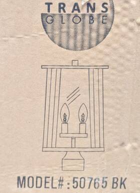50765-bk Trans Globe Lighting 2-light Black Outdoor Post Lantern 17 Inch H 7.6 W Candelabra