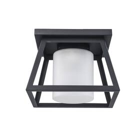 51395-bk Trans Globe Lighting 51395 Kingsbury 10 Inch W Flush Mount Outdoor - Black