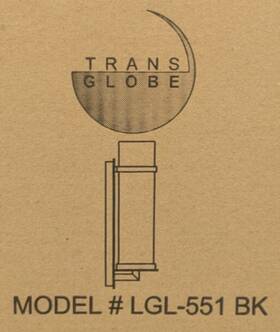 551-bk Trans Globe Lighting 1-light Outdoor Wall Sconce Black Opaque Glass 6 Inch W 11.75 H