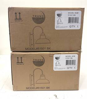 51501bk Transglobe Lighting Lot Of 2 14.75 Inch 1-light Black Outdoor Wall Sconce