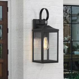 True Fine 445021244225 Citadel 1-light 18 Inch Black Outdoor Wall Lantern Sconce Light