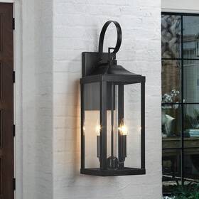 Td40021ot True Fine Jefferson 2-light 25.7 Inch Black Large Outdoor Wall Lantern Sconce