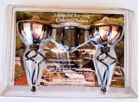 Ce112copper Twilight Ambiance Maui Wall Sconce Cupper Oil Lamp Torch Tabletop Outdoor Costco Set Of 2 - New