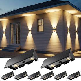 Cd017 Ugdluck 8pack Solar Sconce Lights Outdoor 3000/4000/6000k 3 Modes Up And Down W Cd017 Ugdluck 8pack Solar Sconce Lights Outdoor 3000/4000/6000k 3 Modes Up And Down W
