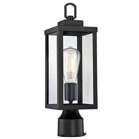 Ssinl12161 Uixe 16.5 Inch 1-light Black Outdoor Post Light Dimmable With Clear Glass Shade