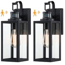 Ssl-12151-ms-2 Uixe 15 Inch 1-light Matte Black Motion Sensing Outdoor Wall Lantern Sconce Dusk To Ssl-12151-ms-2 Uixe 15 Inch 1-light Matte Black Motion Sensing Outdoor Wall Lantern Sconce Dusk To