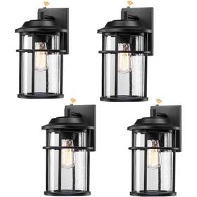 Ssl-14641-pc-4 Uixe 13 Inch Matte Black Hardwired Outdoor Wall Lantern Dusk To Dawn Sconce Light Ssl-14641-pc-4 Uixe 13 Inch Matte Black Hardwired Outdoor Wall Lantern Dusk To Dawn Sconce Light