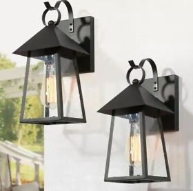628y7rjibva736d Uolfin 1-light Black Outdoor Seeded Glass Shade Wall Sconce Light 2-pck