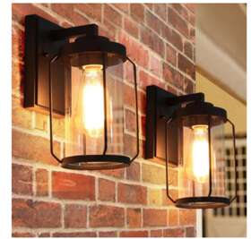 1006795173 Uolfin Modern Black Medium Outdoor Light Fixture 1-light Wall Lantern Sconce