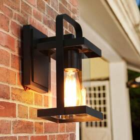 62807ajai2i4253 Uolfin Craftsman Cage Outdoor Porch Wall Sconce 1-light Matte Black Farmhouse