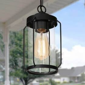 Uolfin 62877rafibv255p Black Outdoor Spera Lantern Cage Garage Ceiling Lights With Clear Shade