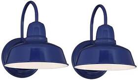 Ks115d3 Urban Barn 11 1/4inch High Blue Indoor-outdoor Wall Light Set Of 2