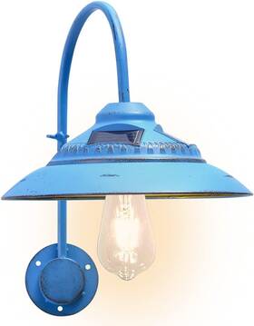 Ld601137 Us Solar Barn Light Outdoor - Motion Sensor Rustic Vintage Gooseneck Wall Fix