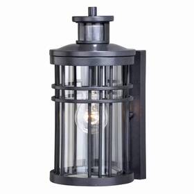 Vaxcel 445035710723 Wrightwood Black Motion Sensor Dusk To Dawn Outdoor Wall Light