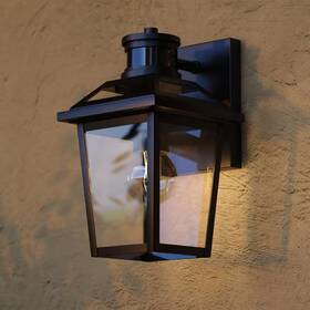 Vaxcel 445037484431 Hanover Park 10.5 Inch H Textured Black Motion Sensing Dusk To Dawn Outdoor Wall Vaxcel 445037484431 Hanover Park 10.5 Inch H Textured Black Motion Sensing Dusk To Dawn Outdoor Wall