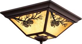 T0665 Vaxcel Lighting Douglas 14 Inch W 3 Light Outdoor Flush Mount - Bronze