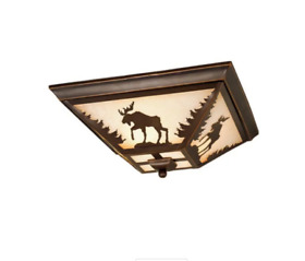 Cc38314bbz Vaxcel Lighting Yellowstone 14inch Rustic Ceiling Light Bronze