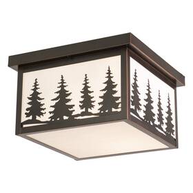 Of33412bbz Vaxcel - Yosemite 2-light Outdoor Ceiling In Rustic And Square Style 6.5 Inches