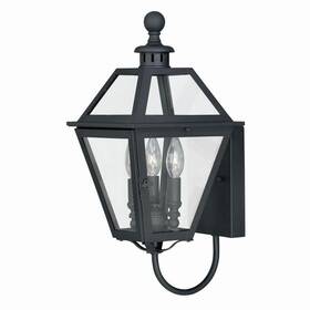 T0079 Vaxcel Nottingham 3 Light Black Empire Outdoor Wall Lantern Clear Glass T0079 Vaxcel Nottingham 3 Light Black Empire Outdoor Wall Lantern Clear Glass