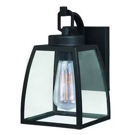 T0207 Vaxcel Granville 1 Light Bronze Geometric Outdoor Wall Lantern Clear Glass