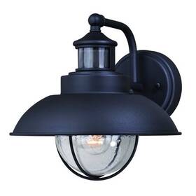 T0262 Vaxcel Harwich Black Motion Sensor Dusk To Dawn Coastal Outdoor Wall Light