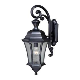 T0320 Vaxcel Aberdeen Black Motion Sensor Dusk To Dawn Outdoor Wall Light