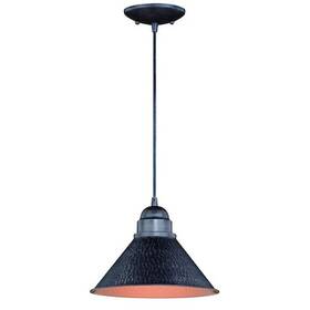 T0349 Vaxcel Outland 1 Light Black Gold Farmhouse Outdoor Barn Dome Pendant