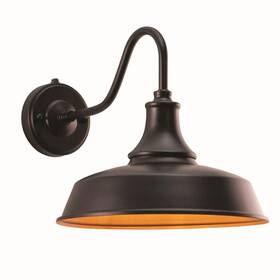 T0367 Vaxcel Dorado 1-light Dusk To Dawn Bronze Gold Farmhouse Barn Dome Outdoor Wall