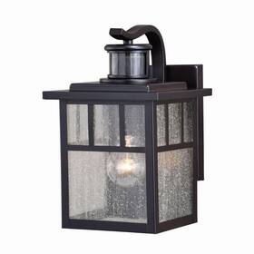 T0437 Vaxcel Mission Bronze Motion Sensor Dusk To Dawn Outdoor Wall Light