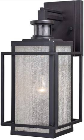 T0469 Vaxcel Hyde Bronze Motion Sensor Dusk To Dawn Outdoor Mission Wall Light