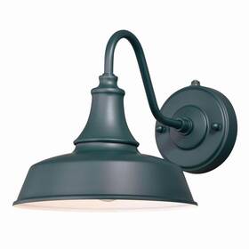 T0482 Vaxcel Lighting Dorado 1-light Dusk To Dawn Green White Farmhouse Barn Dome