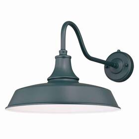 T0484 Vaxcel Dorado 1-light Dusk To Dawn Green White Farmhouse Barn Dome Outdoor Wall Lantern