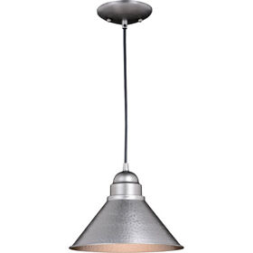 T0493 Vaxcel Outland 1 Light 10 Inch Brushed Pewter Outdoor Pendant